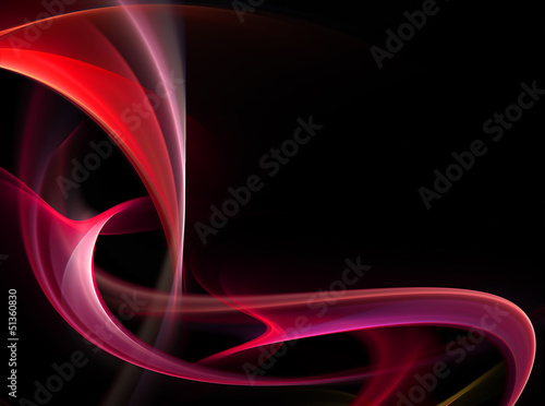 Illustration: Abstract bright pink waves on black background Abstract bright pink waves on black background