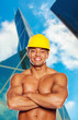 sexy worker with a crossed hands
