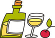 bottle of wine and glass