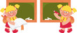 schoolgirl board – vector illustration