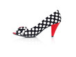 Peeptoe schwarz weiss rot