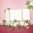 Card for the holiday  with  flowers on the abstract background
