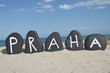 Photo: Praha on black stones over the sand Praha on black stones over the sand
