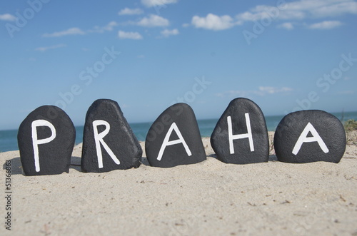 Photo: Praha on black stones over the sand Praha on black stones over the sand