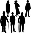 Gentleman and lady silhouettes. Layered and fully editable
