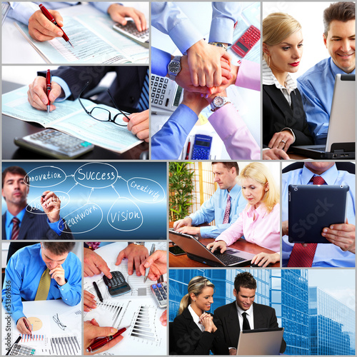 Photo: Business people team collage. Business people team collage.