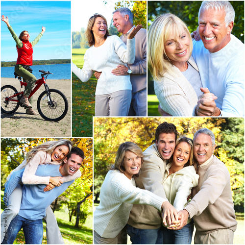 Photo: Happy family collage. Happy family collage.