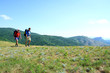 Summer hiking in the mountains.