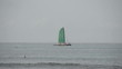 Catamaran sailing near the coast of Honolulu, Hawaii