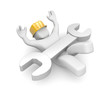 Person hold spanner