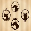 Dogs vintage silhouettes