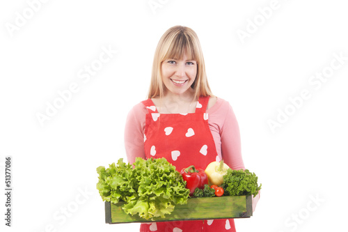 Photo: pretty girl with vegetables pretty girl with vegetables
