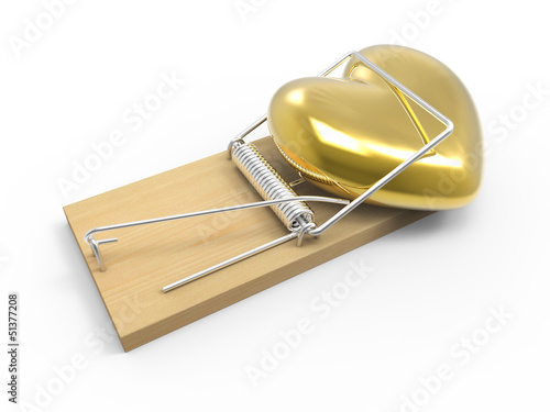 Illustration: Golden heart caught in a mouse trap Golden heart caught in a mouse trap