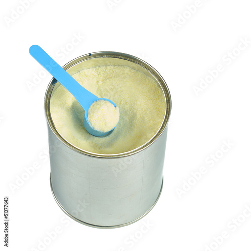 Photo: Can with powdered milk. Can with powdered milk.