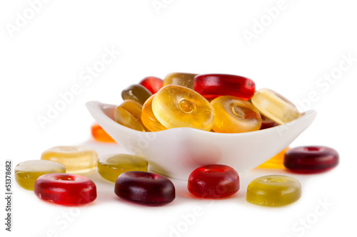 Photo: Jelly candies on a white background Jelly candies on a white background