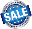 Button Banner "SALE" blau/silber