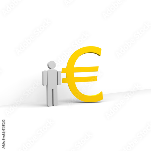 Illustration: Euro, mann, geld, lohn, verdienst, gehalt, kosten, lohnkosten, Euro, mann, geld, lohn, verdienst, gehalt, kosten, lohnkosten,