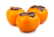 Three persimmon fruits