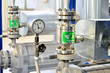 industrial thermometer red arrow in boiler room