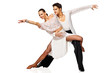 Latino dancers in action. Isolated