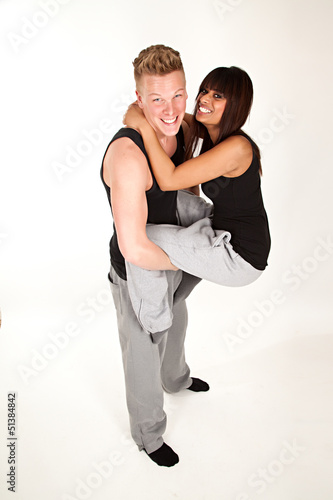 Photo: sporty couple having fun sporty couple having fun