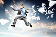 Image of jumping businessman