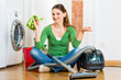 Woman at the spring cleaning