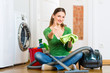 Woman at the spring cleaning