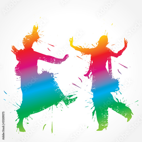 Vector: Colorful bhangra and gidda dancer stock vector Colorful bhangra and gidda dancer stock vector