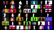 a video wall of screens made up from shadow disco dancers