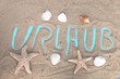 Sand Strand Urlaub in Sand geschrieben Muscheln