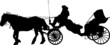 silhouette of a horse put to a cart