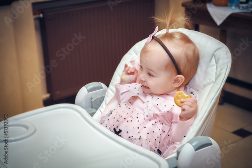 Photo: portrait joyful child with cookies portrait joyful child with cookies