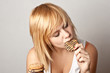 woman eating cookies