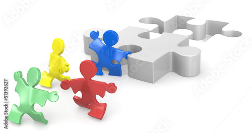 Illustration: Puzzle People helping hands for solution. 1 of 2. Puzzle People helping hands for solution. 1 of 2.