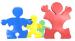 Success. Puzzle People x4 running.Multi color. Red winner.