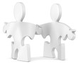 Shaking hands.Puzzle People shaking hands.