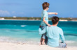 Father and son at beach