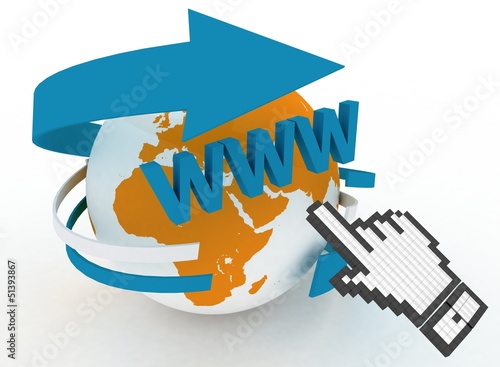 Illustration: 3d illustration of internet world wide web concept 3d illustration of internet world wide web concept