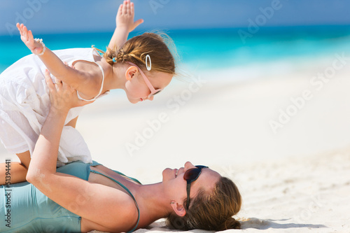 Photo: Mother and daughter at beach Mother and daughter at beach