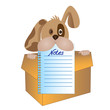 dog with notepad page