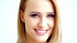 Portrait of Natural  Adorable Blond Woman on White Background