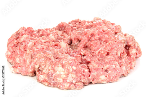 Photo: raw ground meat isolated on white raw ground meat isolated on white