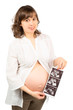 Pregnant Woman Showing an Ultrasound Image