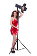 Model in the studio on white