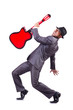 Guitar player isolated on the white