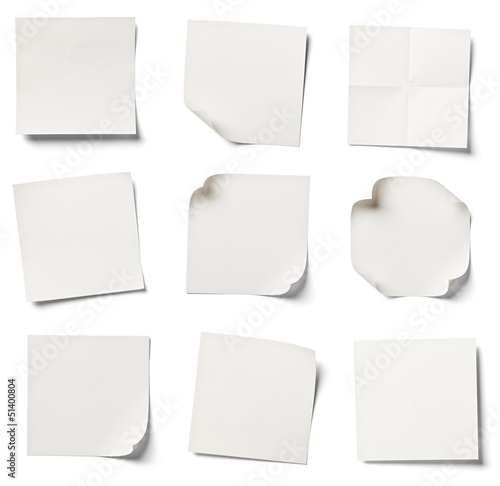 Photo: white note paper office business white note paper office business