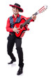 Guitar player isolated on the white