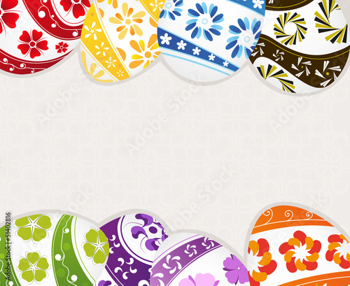Vector: Painted Easter eggs with floral patterns Painted Easter eggs with floral patterns