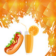 Fastfood on a abstract mosaic background